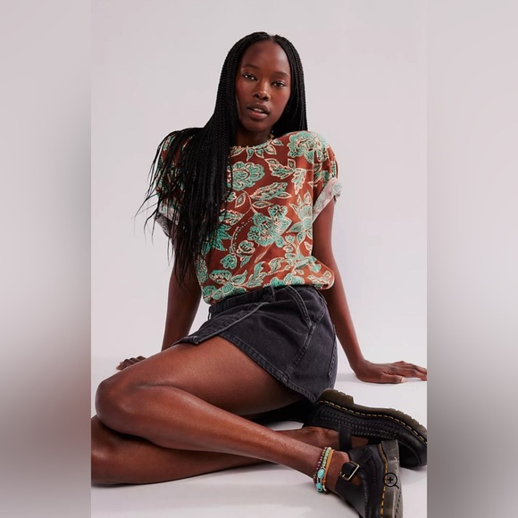 NWT We the Free Nina Printed Tee - Picture 1 of 5